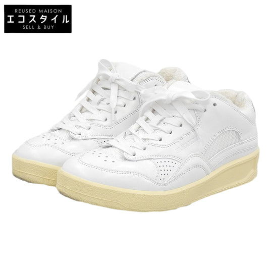 JILSANDER ジルサンダー BASKET LO ラウンドトゥ ローカットスニーカー カウレザー×ファブリック ホワイト×エクリュ 37 J15WS0006 シューズ