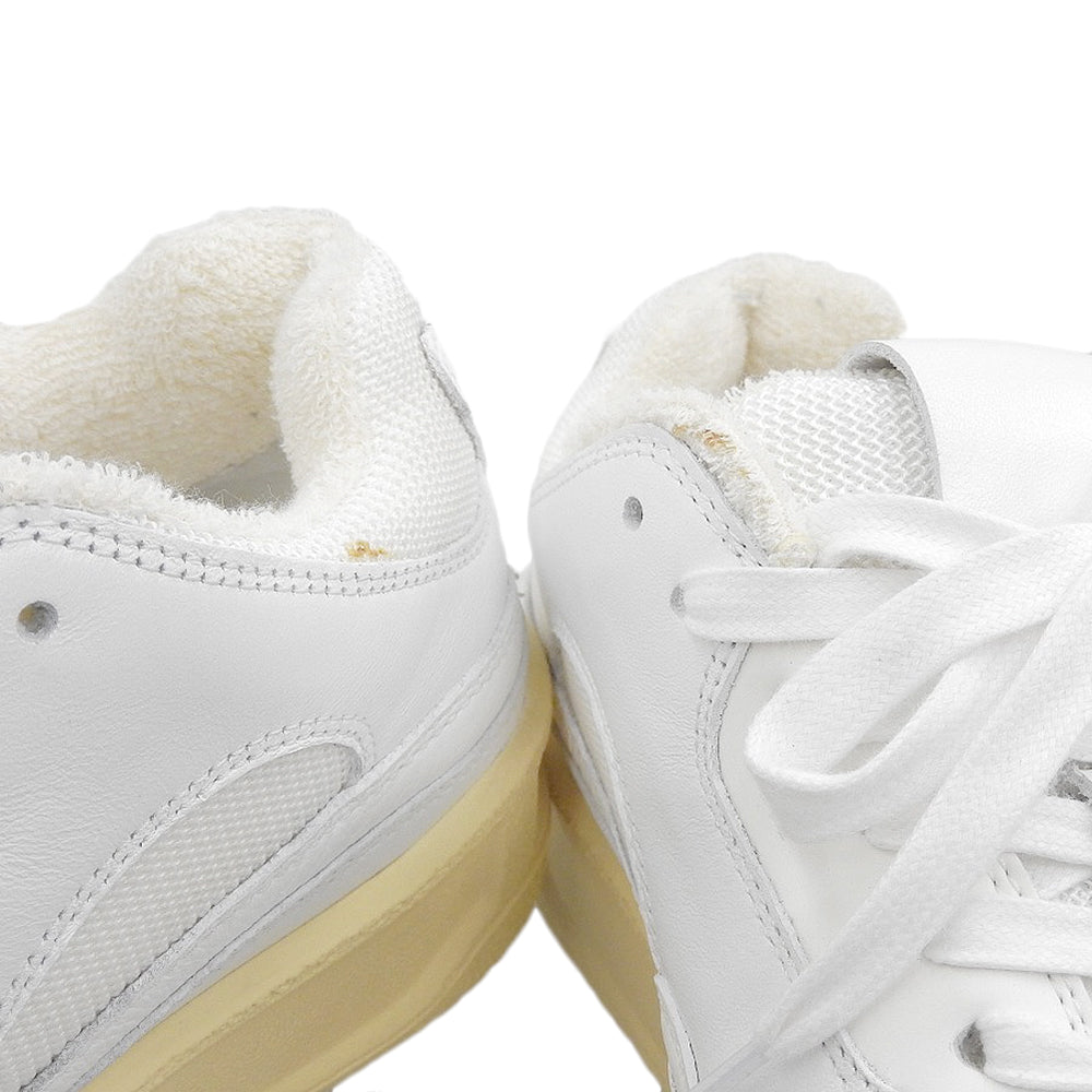 JIL SANDER BASKET LO Round-Toe Low-Top Sneakers Cow Leather×Fabric White×Ecru 37 J15WS0006 Shoes