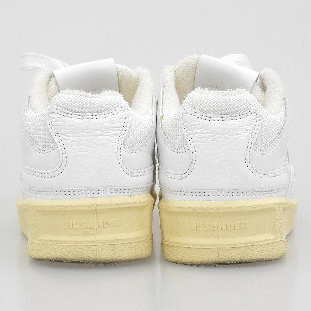 JILSANDER ジルサンダー BASKET LO ラウンドトゥ ローカットスニーカー カウレザー×ファブリック ホワイト×エクリュ 37 J15WS0006 シューズ