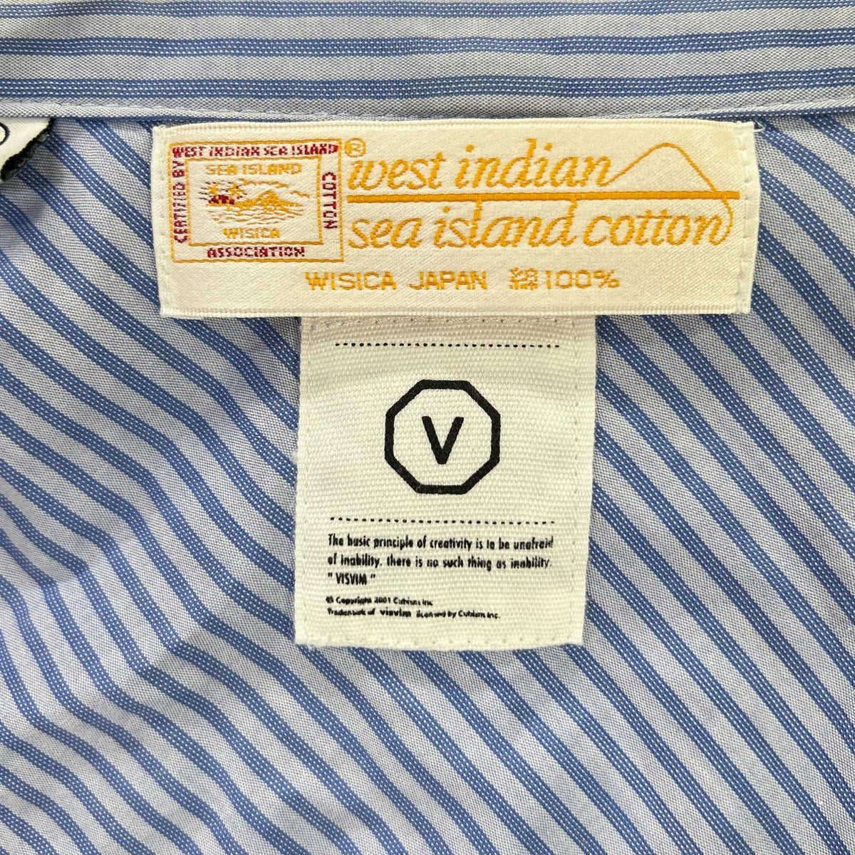 【SALE】 VISVIM ビズビム ライトブルー ストライプ ジップポケット ロングスリーブウエスタンシャツ トップス