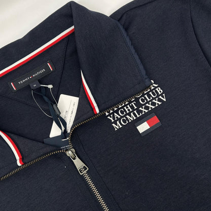 TOMMYHILFIGER トミーヒルフィガー ネイビー TH Flex ロングスリーブ ハーフジップスウェット トップス