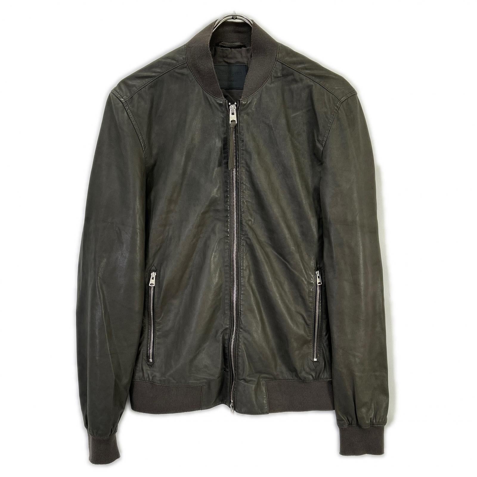 All Saints オールセインツ チャコール レザー MOWER BOMBER ボンバージャケット ジャケット