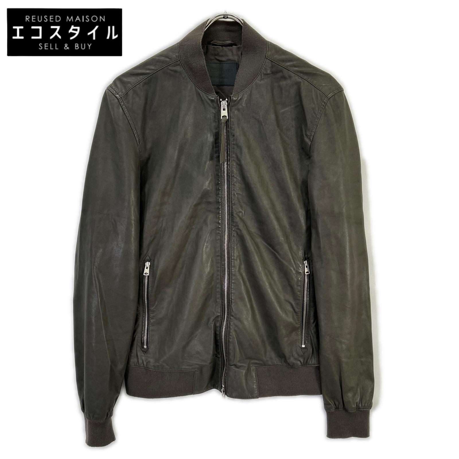 All Saints オールセインツ チャコール レザー MOWER BOMBER ボンバージャケット ジャケット