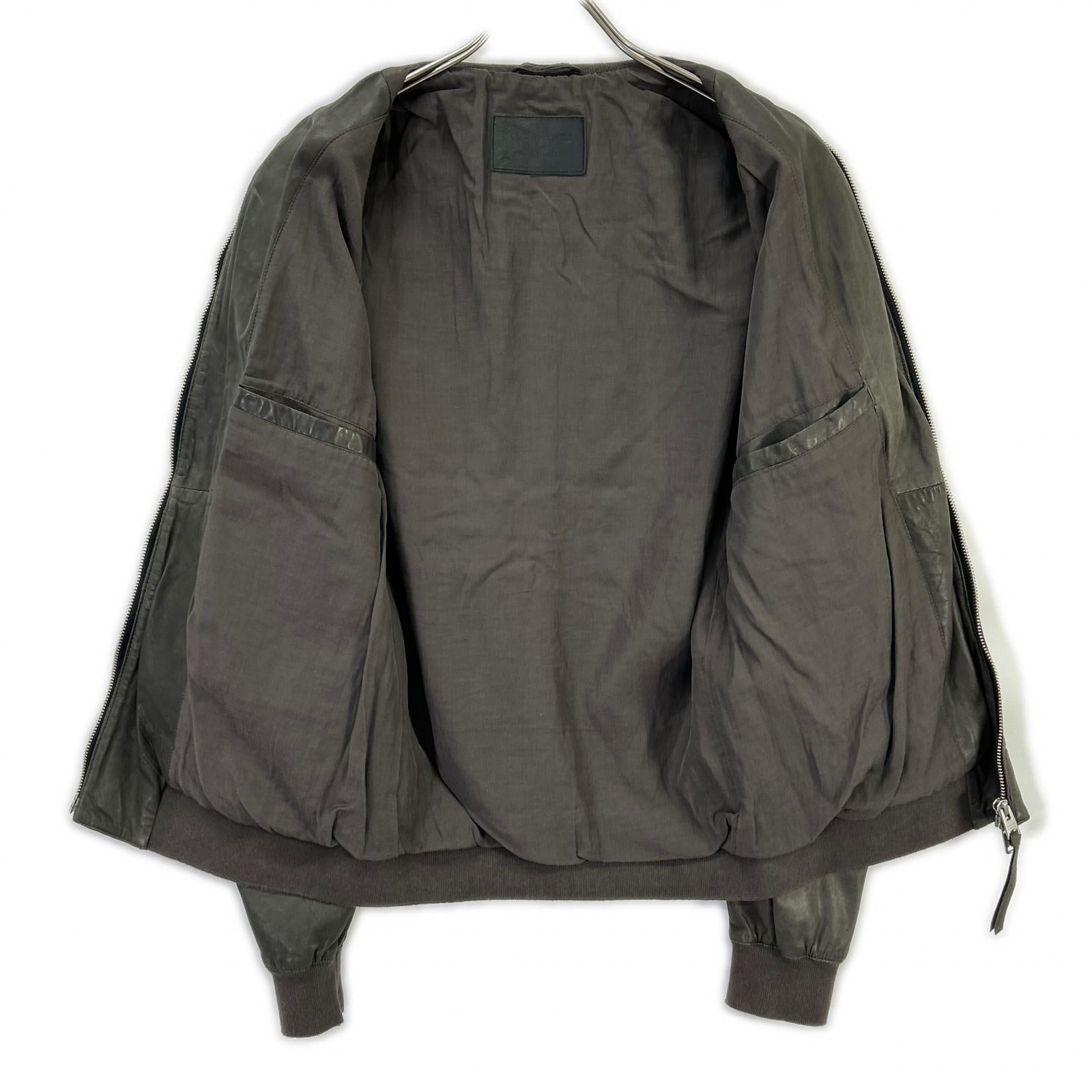 All Saints オールセインツ チャコール レザー MOWER BOMBER ボンバージャケット ジャケット