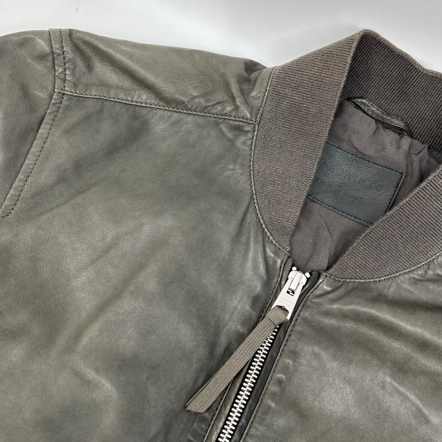 All Saints オールセインツ チャコール レザー MOWER BOMBER ボンバージャケット ジャケット