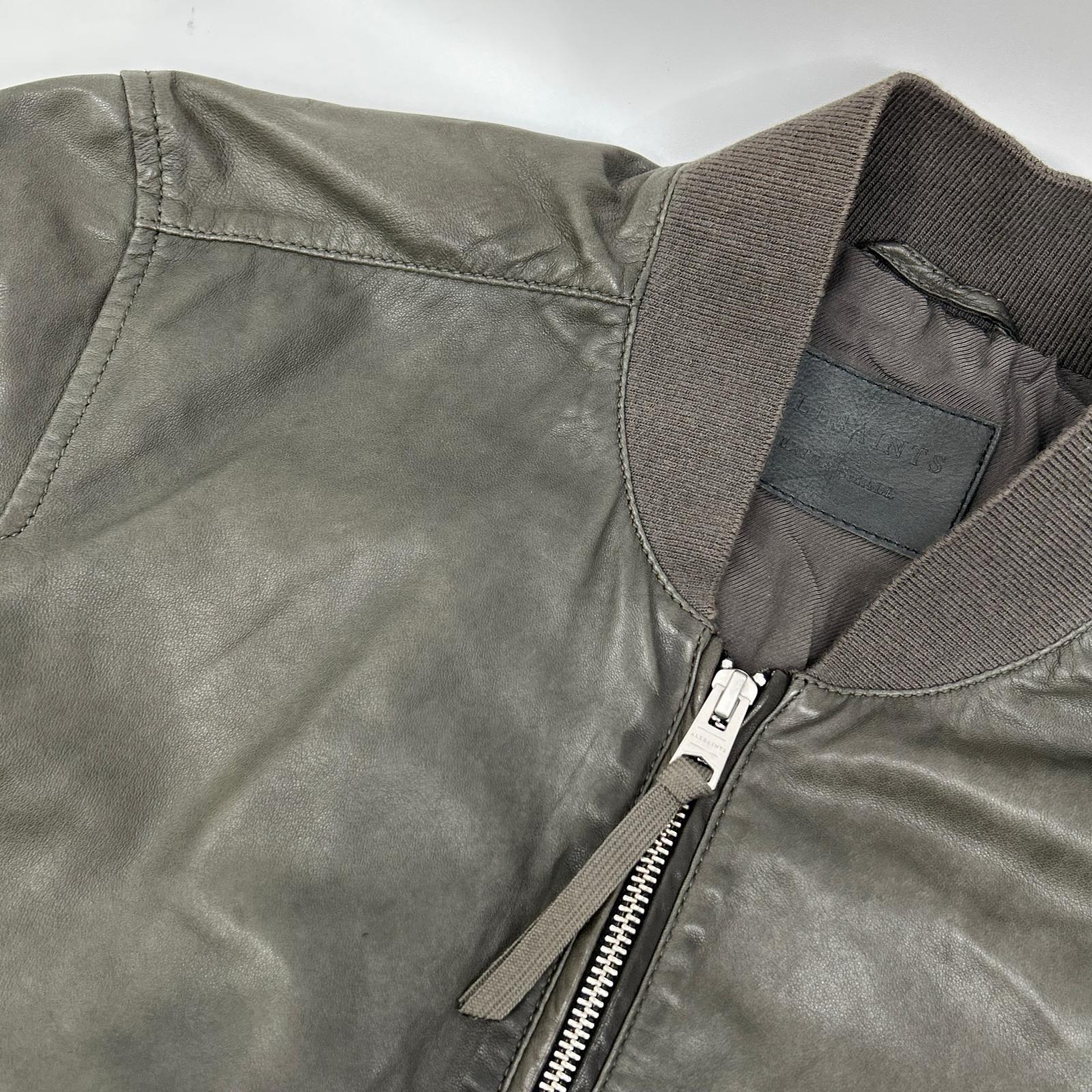 All Saints オールセインツ チャコール レザー MOWER BOMBER ボンバージャケット ジャケット