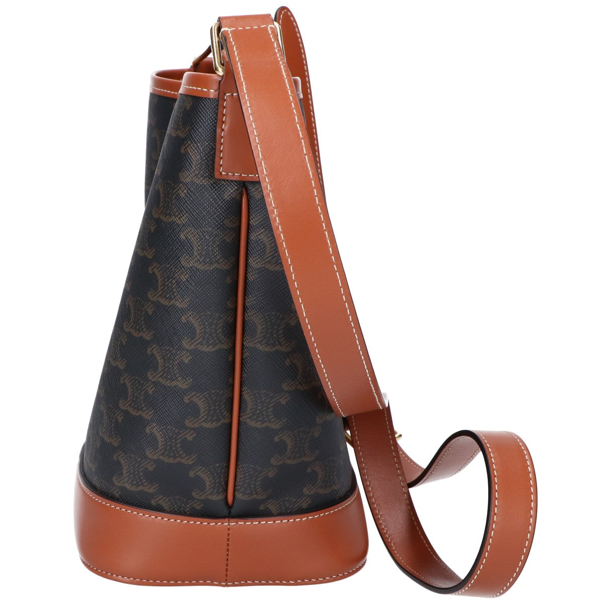 CELINE セリーヌ 21年製 トリオンフ スモールバケット PVC×カーフスキン ショルダーバッグ ショルダーバッグ