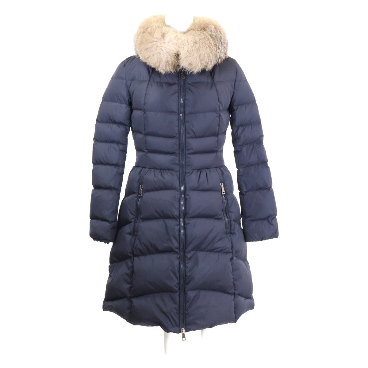 MONCLER モンクレール HIRONDELLE/イロンデール ブルーフロストフォックスファー ダウン コート