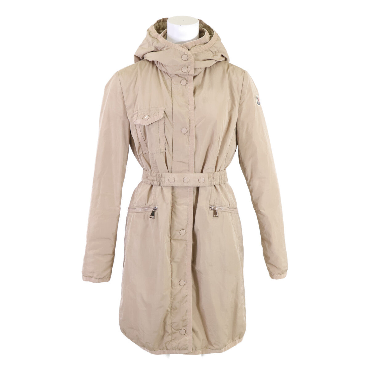 MONCLER Moncler MAUVE/Mauve belted hooded lightweight down coat coat