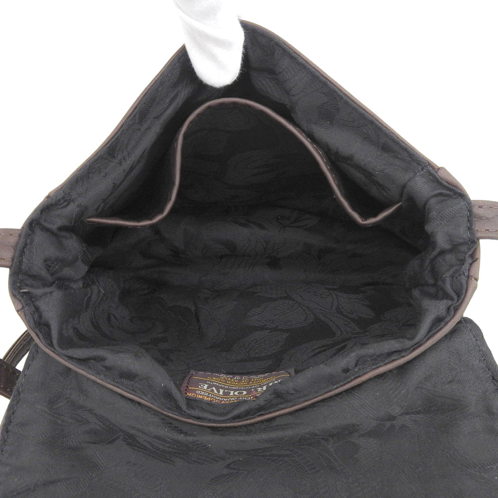 MR.OLIVE ミスターオリーブ IMPERMA LEATHER NEAT レザー ショルダーバッグ レディース ダークブラウン ショルダーバッグ