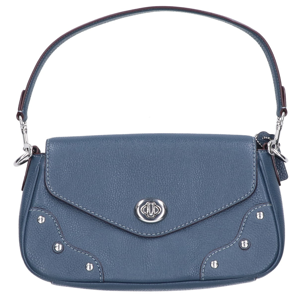 COACH コーチ 【新品同様】CE634 MILLIE ミリー ぺプルレザー ターンロック フラップ ショルダーバッグ