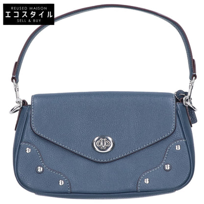 COACH コーチ 【新品同様】CE634 MILLIE ミリー ぺプルレザー ターンロック フラップ ショルダーバッグ
