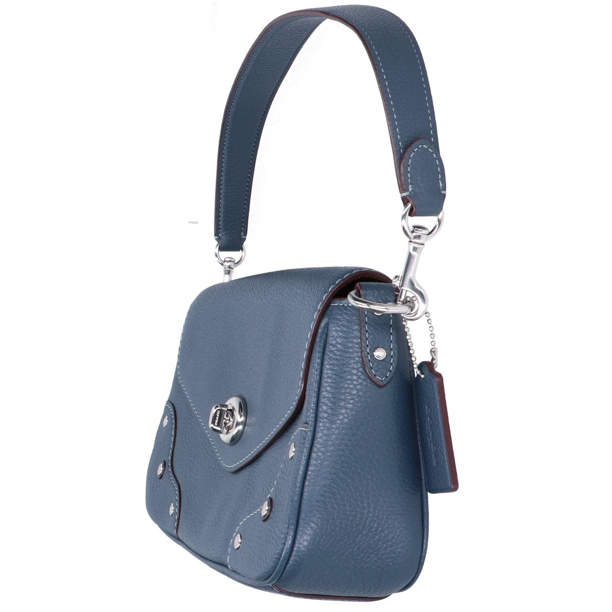 COACH コーチ 【新品同様】CE634 MILLIE ミリー ぺプルレザー ターンロック フラップ ショルダーバッグ