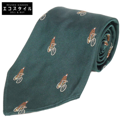 RRL ダブルアールエル 【美品】25SS NKW39020144 イタリア製 自転車柄 シルク ハンドメイド ネクタイ