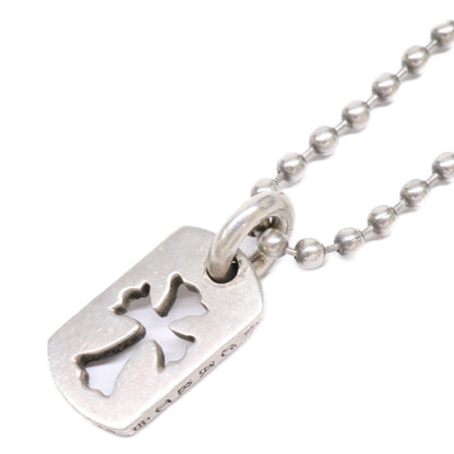 Chrome hearts クロムハーツ 925 タイニー カットアウトクロスドッグタグ ボールチェーンネックレス ネックレス