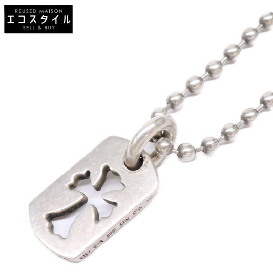 Chrome hearts クロムハーツ 925 タイニー カットアウトクロスドッグタグ ボールチェーンネックレス ネックレス