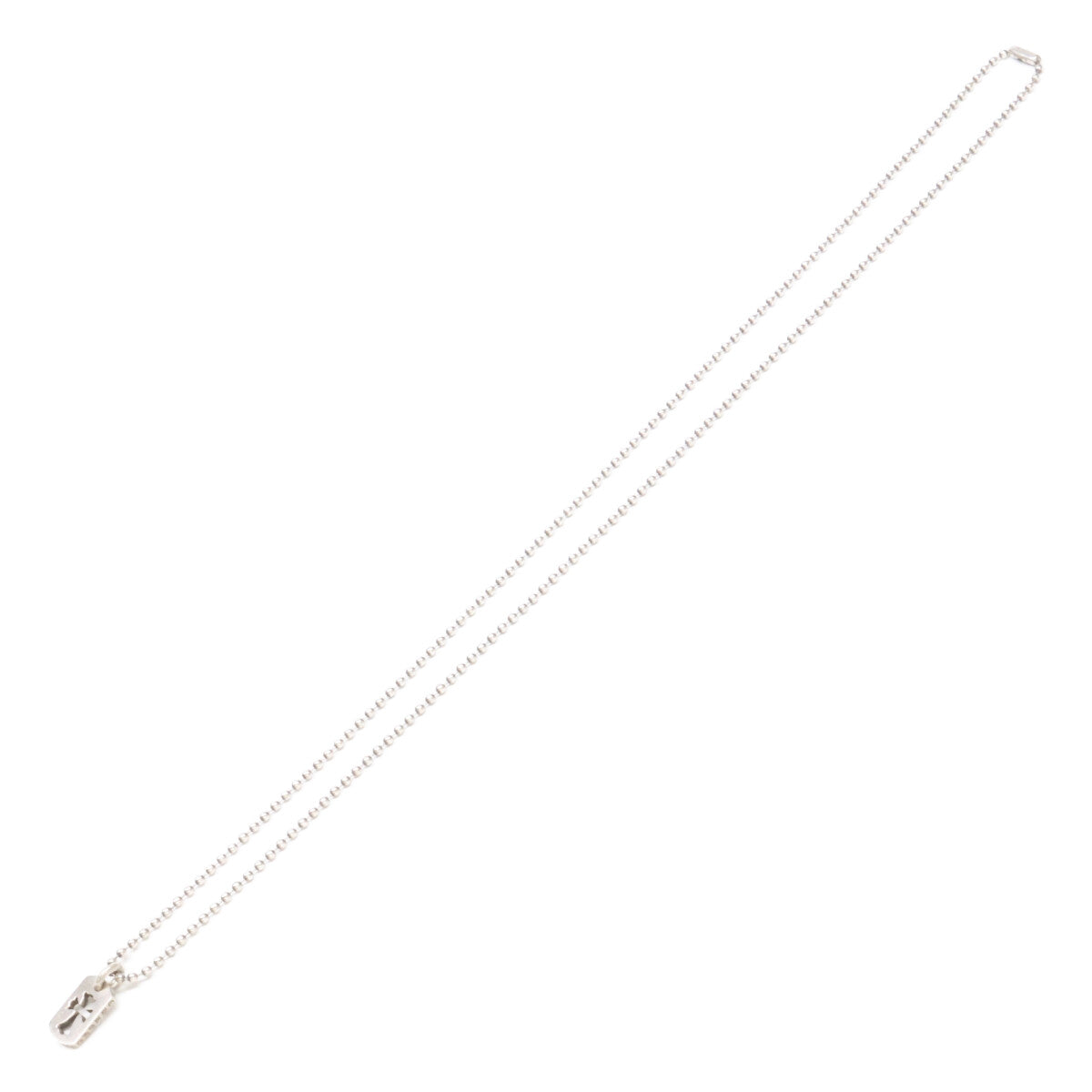 Chrome hearts クロムハーツ 925 タイニー カットアウトクロスドッグタグ ボールチェーンネックレス ネックレス