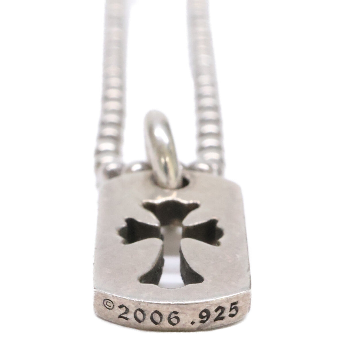 Chrome hearts クロムハーツ 925 タイニー カットアウトクロスドッグタグ ボールチェーンネックレス ネックレス