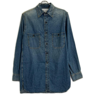 Maison margiela メゾンマルジェラ 【美品/国内正規/24年製】S50DT0042 ヴィンテージ加工 ウォッシュド デニム ロングシャツ トップス