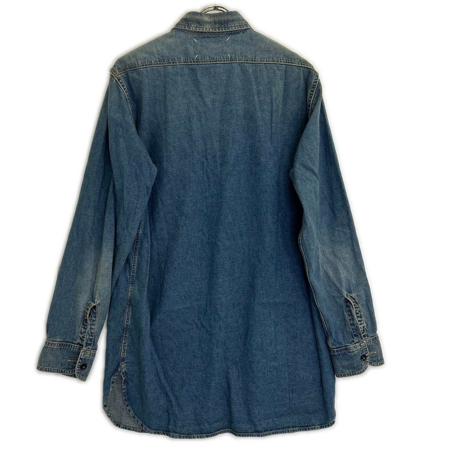 Maison margiela メゾンマルジェラ 【美品/国内正規/24年製】S50DT0042 ヴィンテージ加工 ウォッシュド デニム ロングシャツ トップス