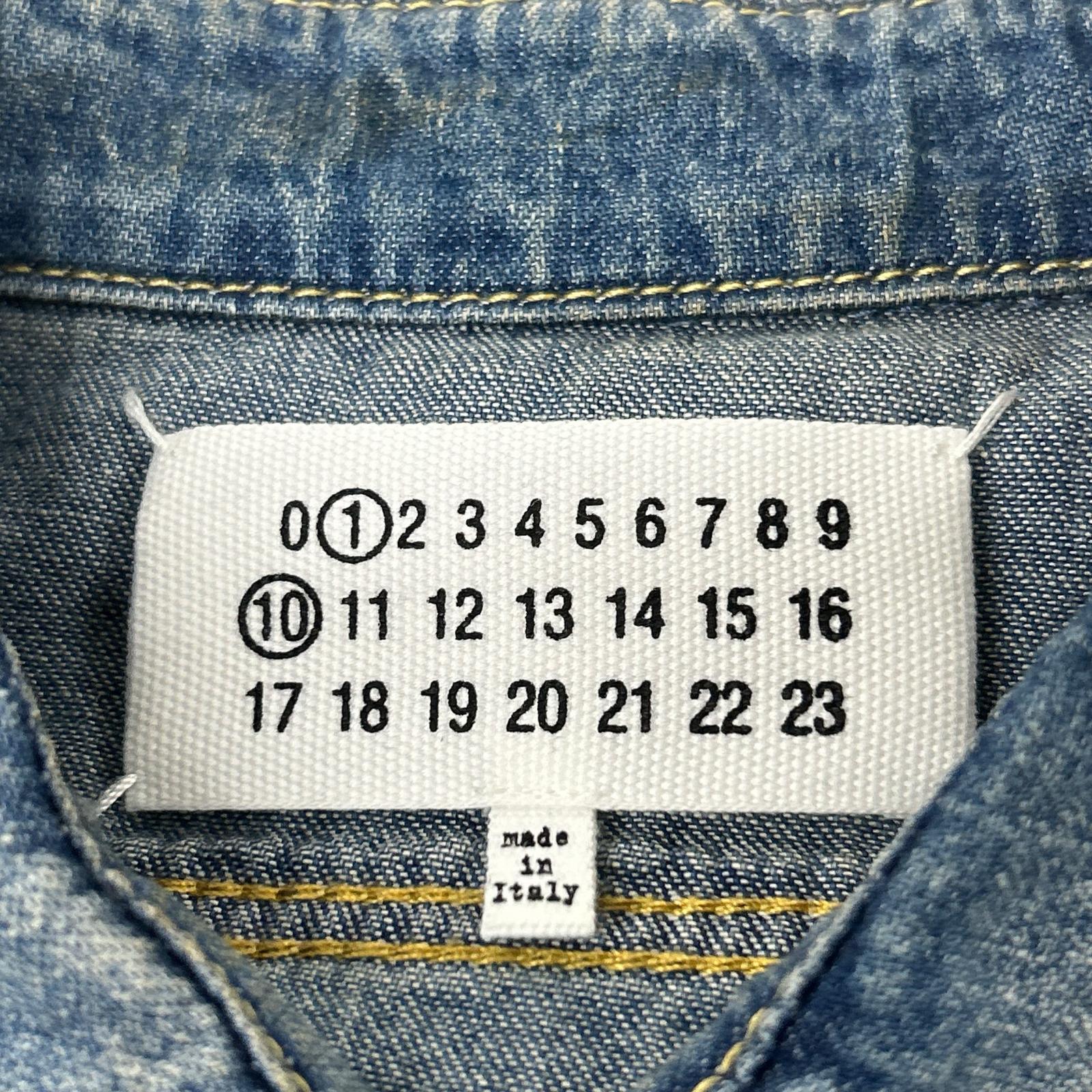 Maison margiela メゾンマルジェラ 【美品/国内正規/24年製】S50DT0042 ヴィンテージ加工 ウォッシュド デニム ロングシャツ トップス