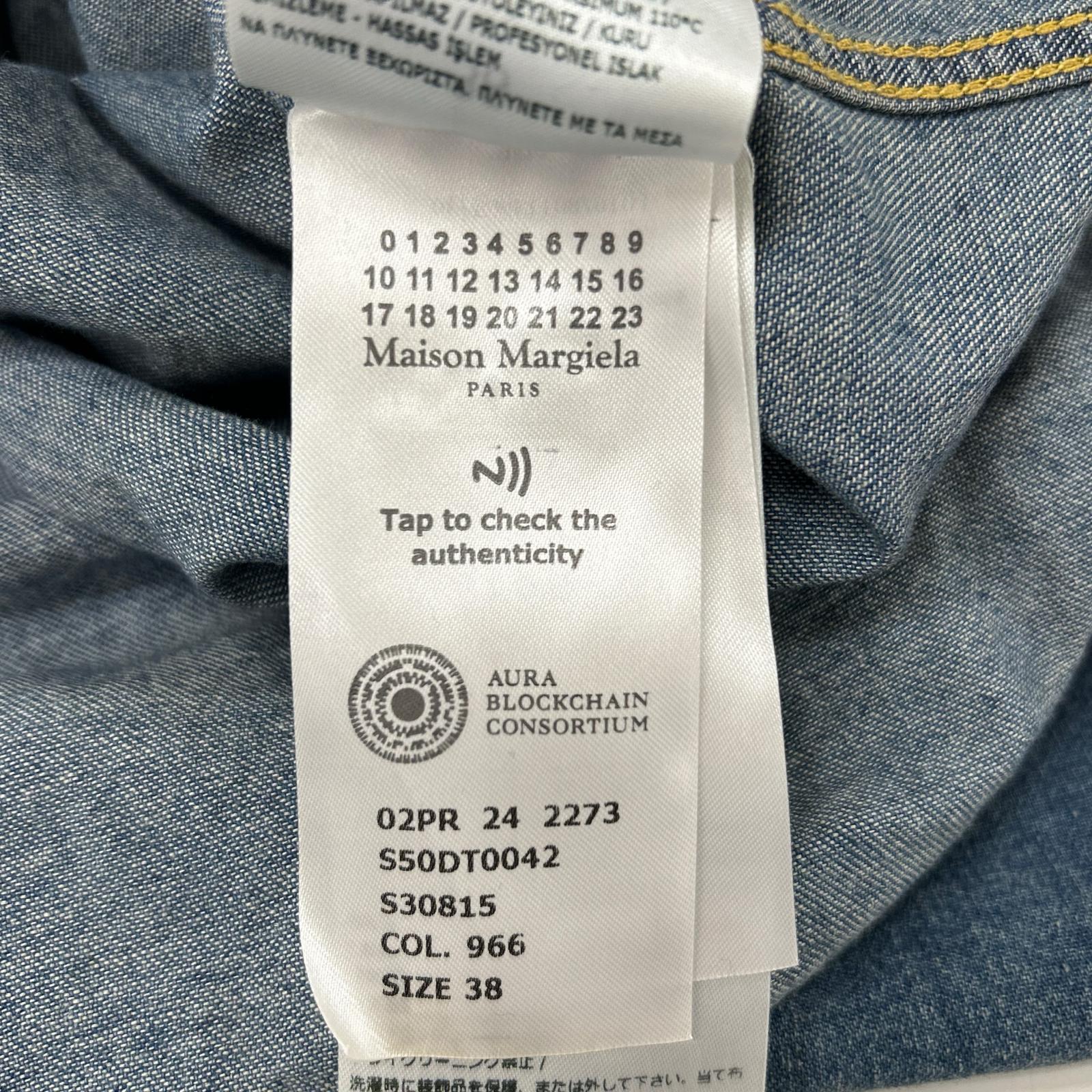 Maison margiela メゾンマルジェラ 【美品/国内正規/24年製】S50DT0042 ヴィンテージ加工 ウォッシュド デニム ロングシャツ トップス