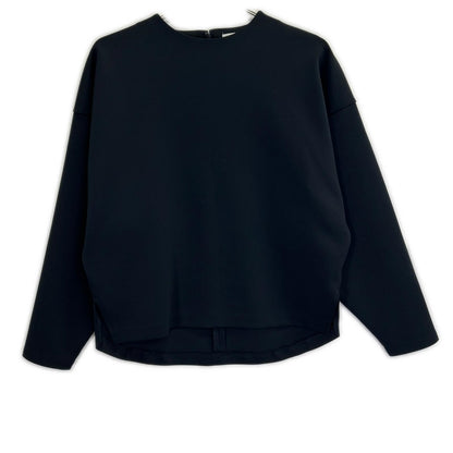 Whim Gazette ウィムガゼット 25SS WGZ1051106A0006 ネイビー サイドスリット ダンボールクルーネックプルオーバー トップス