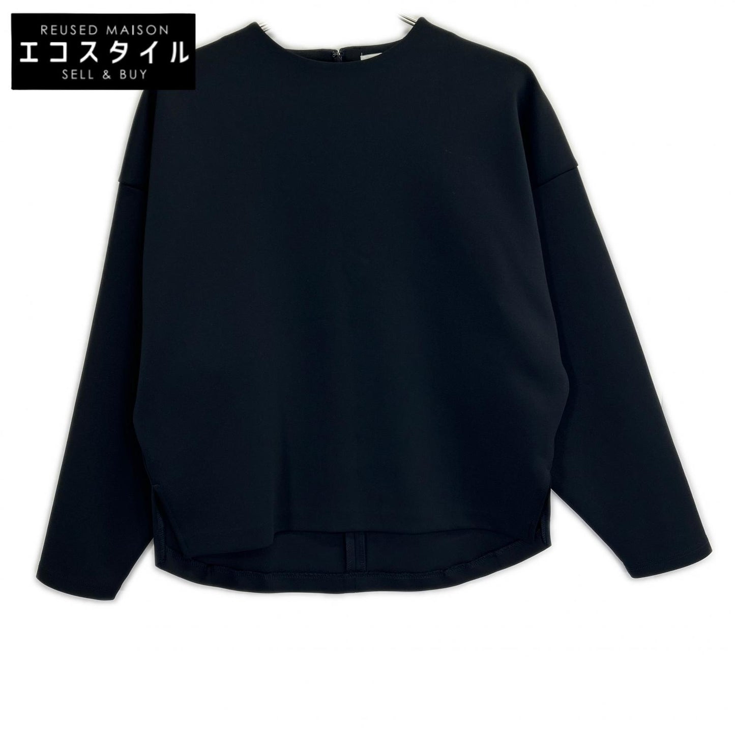 Whim Gazette ウィムガゼット 25SS WGZ1051106A0006 ネイビー サイドスリット ダンボールクルーネックプルオーバー トップス