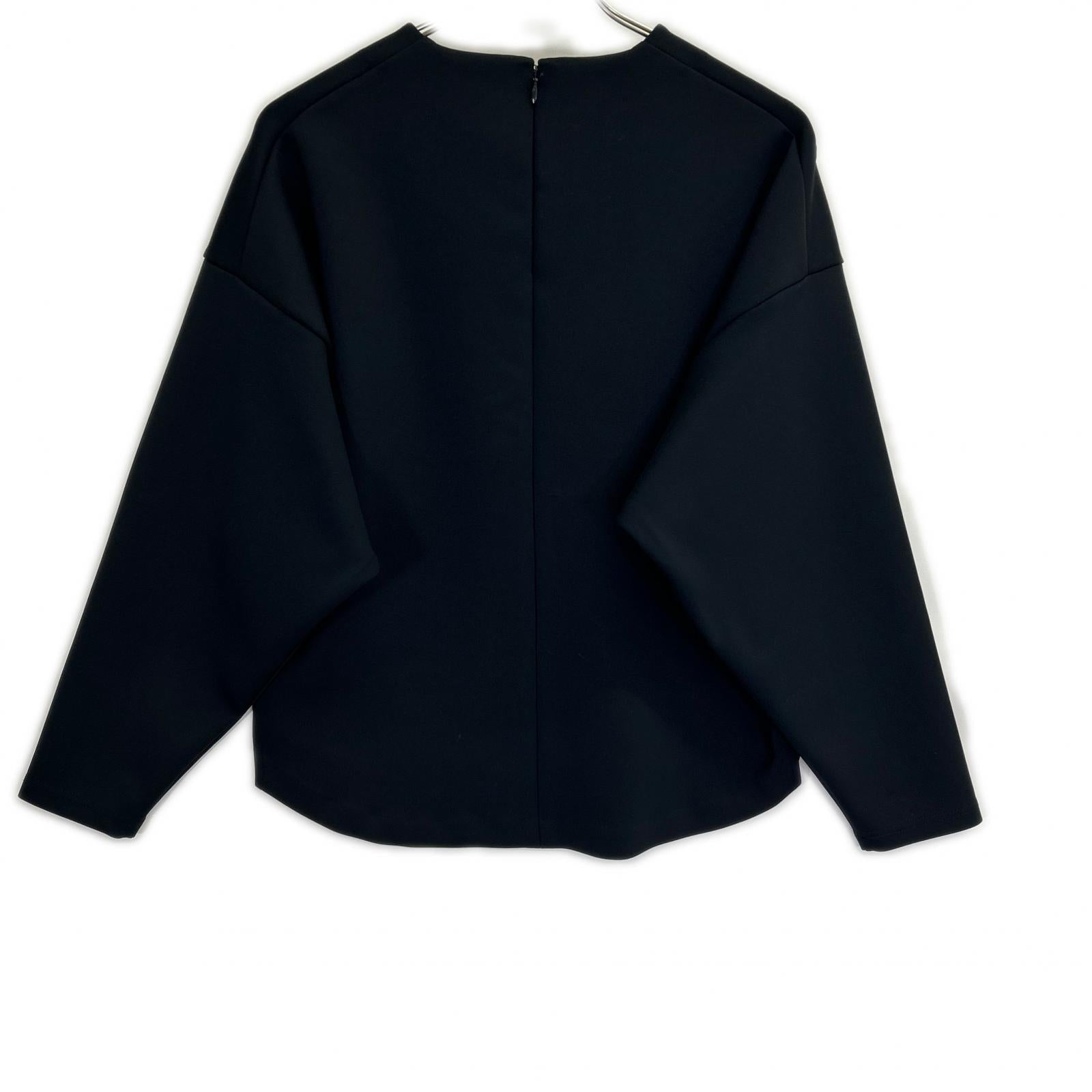 Whim Gazette ウィムガゼット 25SS WGZ1051106A0006 ネイビー サイドスリット ダンボールクルーネックプルオーバー トップス