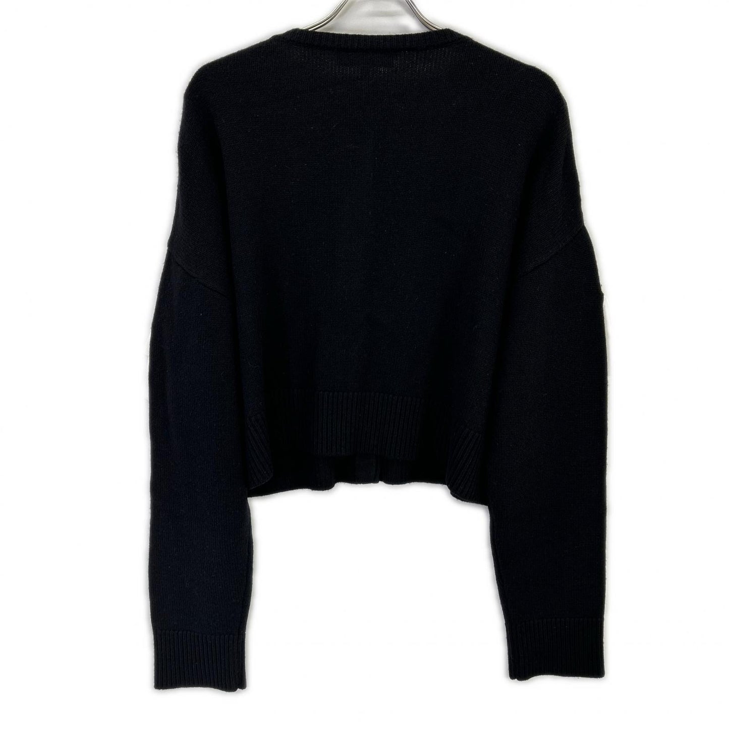 ENFOLD エンフォルド 25SS 300IS170-0771 ブラック×ホワイト ウール クロップド ELEPHANT KNIT CARDIGAN トップス