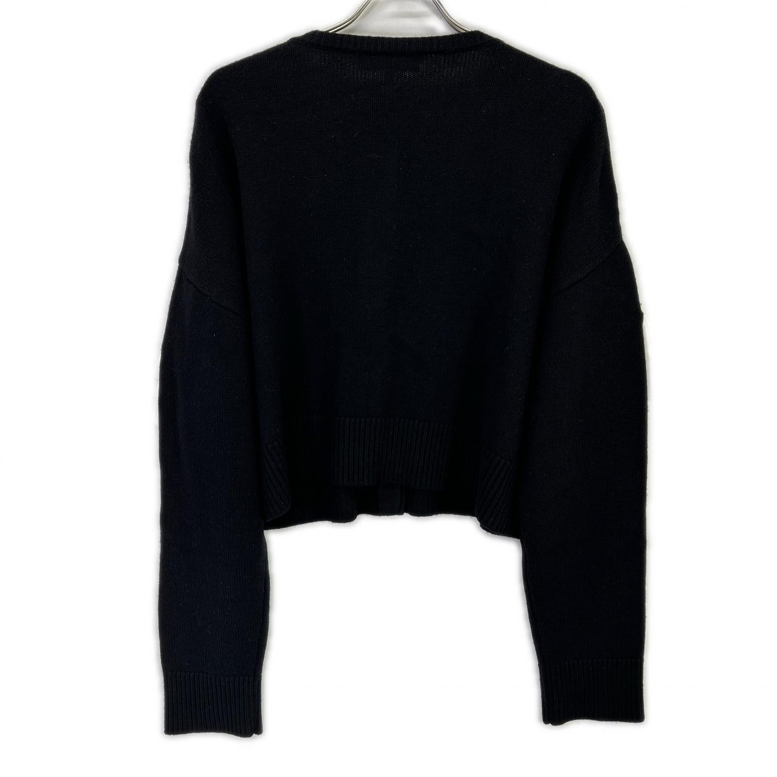 ENFOLD エンフォルド 25SS 300IS170-0771 ブラック×ホワイト ウール クロップド ELEPHANT KNIT CARDIGAN トップス
