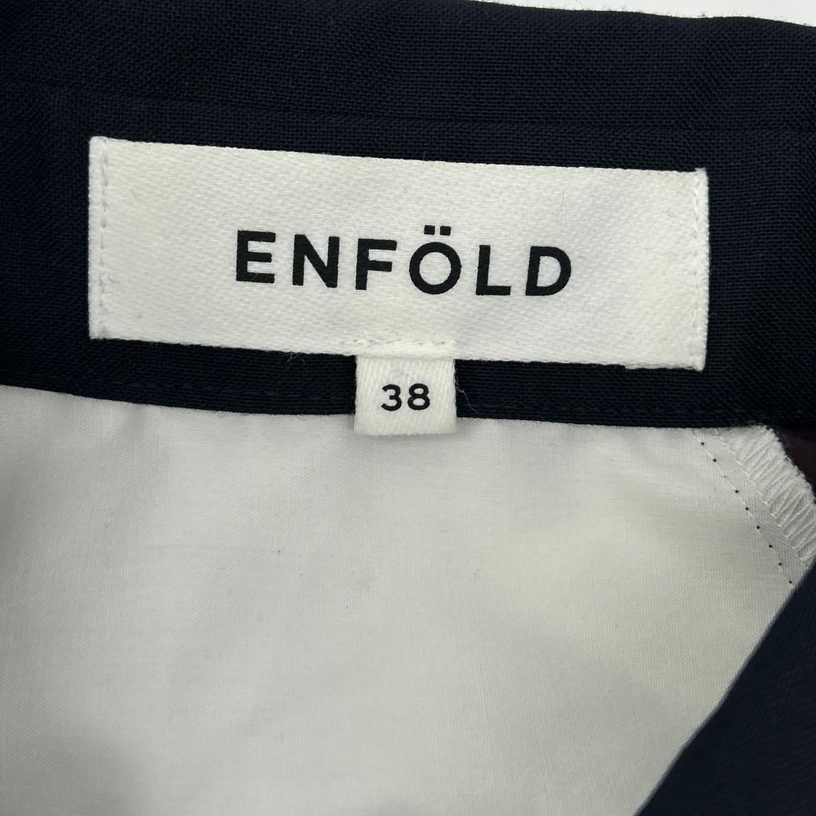 ENFOLD Enfold 24AW 300HA730-1630 White Cotton-Blend Check-Mix Layered Long-Sleeve Design Shirt Tops