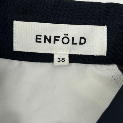 ENFOLD Enfold 24AW 300HA730-1630 White Cotton-Blend Check-Mix Layered Long-Sleeve Design Shirt Tops