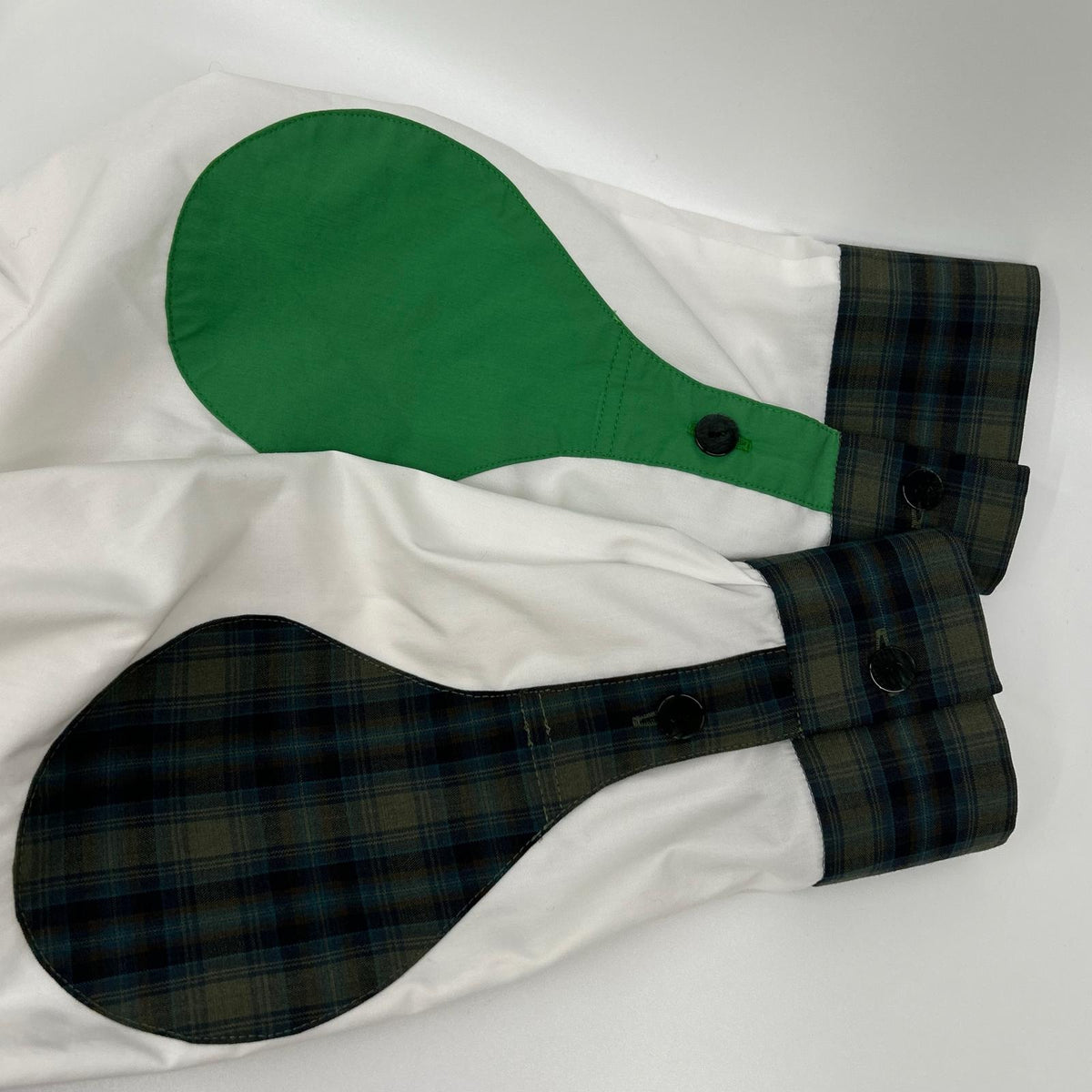 ENFOLD Enfold 24AW 300HA730-1630 White Cotton-Blend Check-Mix Layered Long-Sleeve Design Shirt Tops