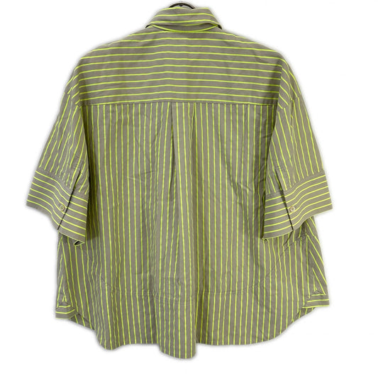 ENFOLD エンフォルド 24SS 300HS430-1920 グレー×イエロー SOLID NEON STRIPE SHIR トップス