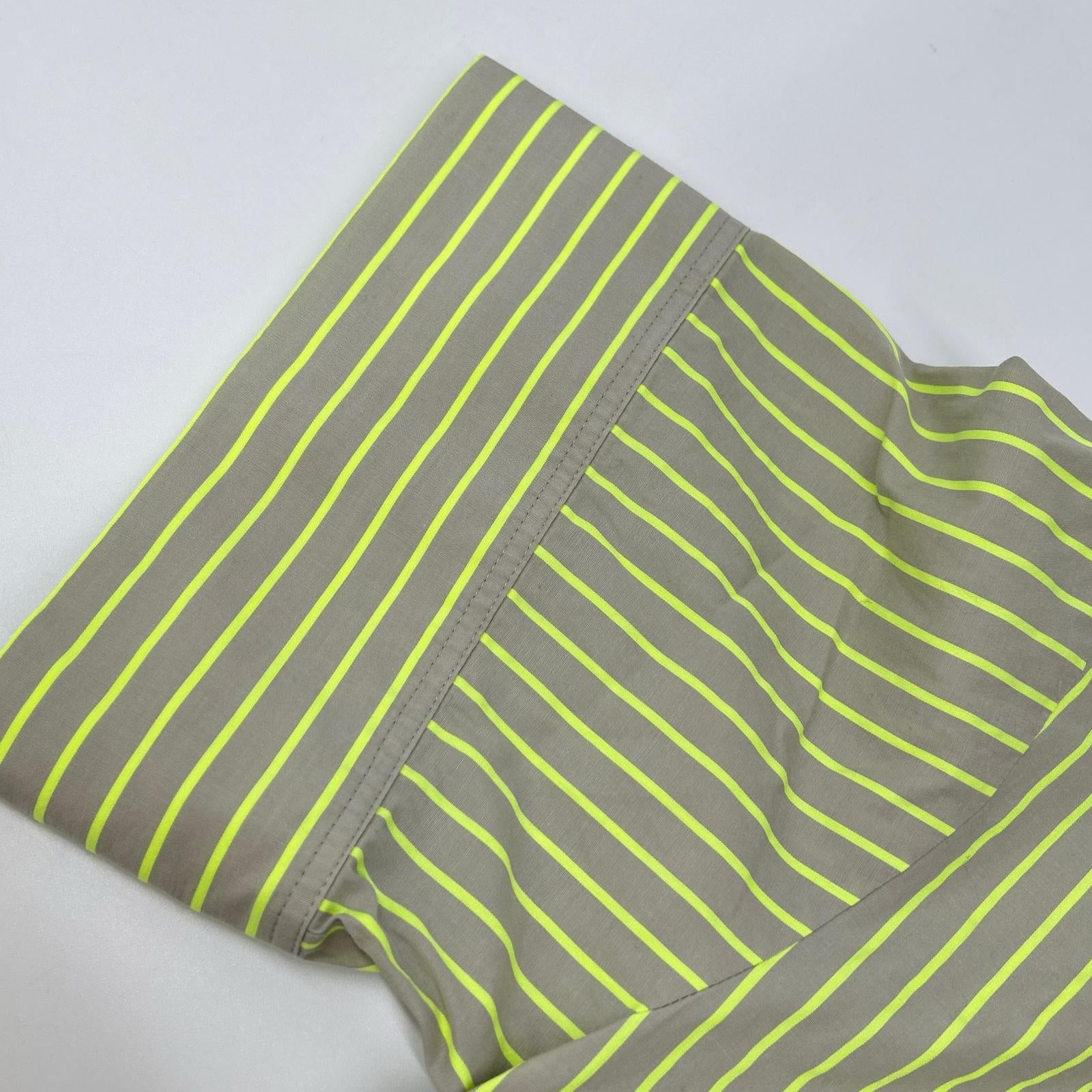 ENFOLD エンフォルド 24SS 300HS430-1920 グレー×イエロー SOLID NEON STRIPE SHIR トップス