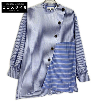 ENFOLD 300FA530-2050 asymmetrical random-striped long-sleeve shirt, top