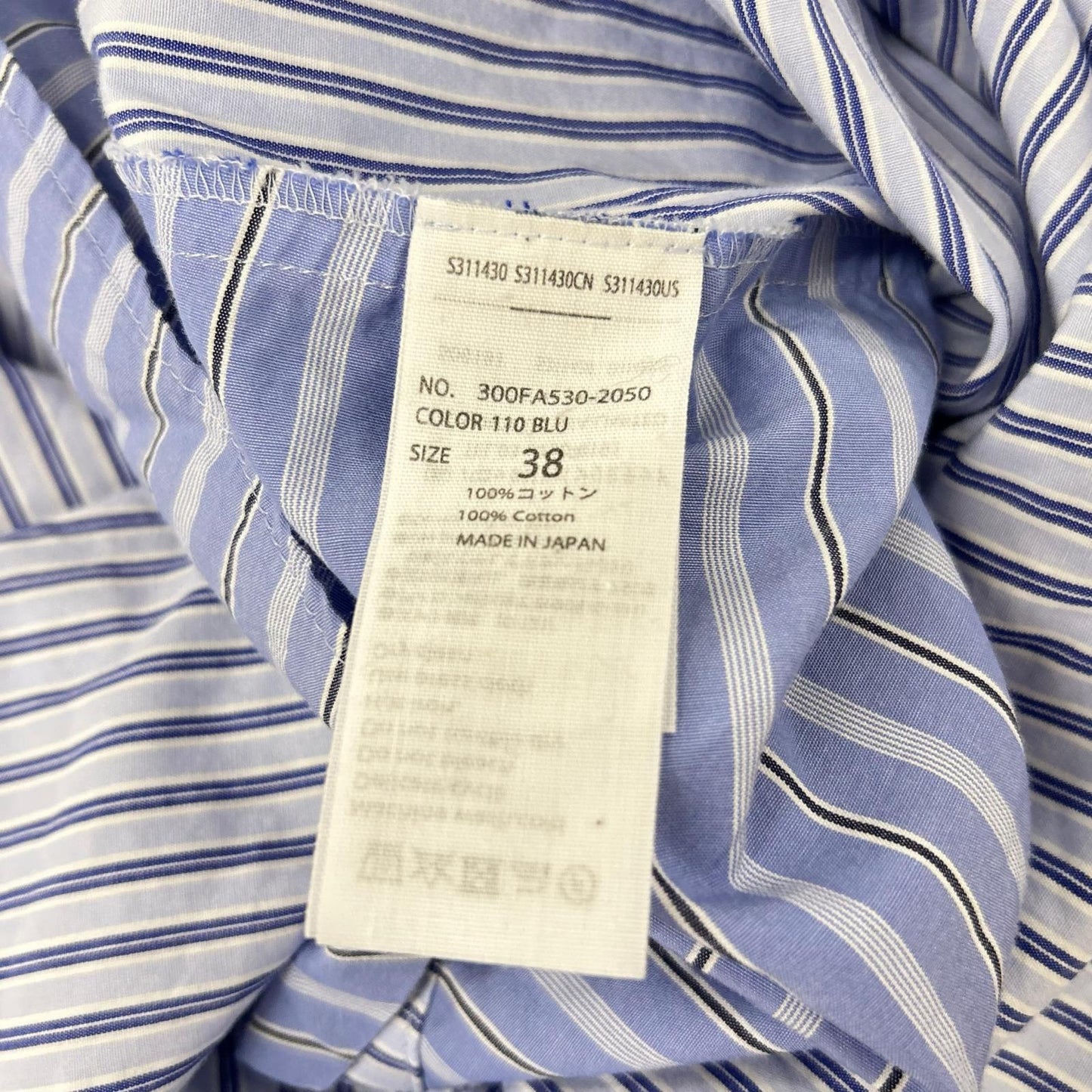 ENFOLD 300FA530-2050 asymmetrical random-striped long-sleeve shirt, top