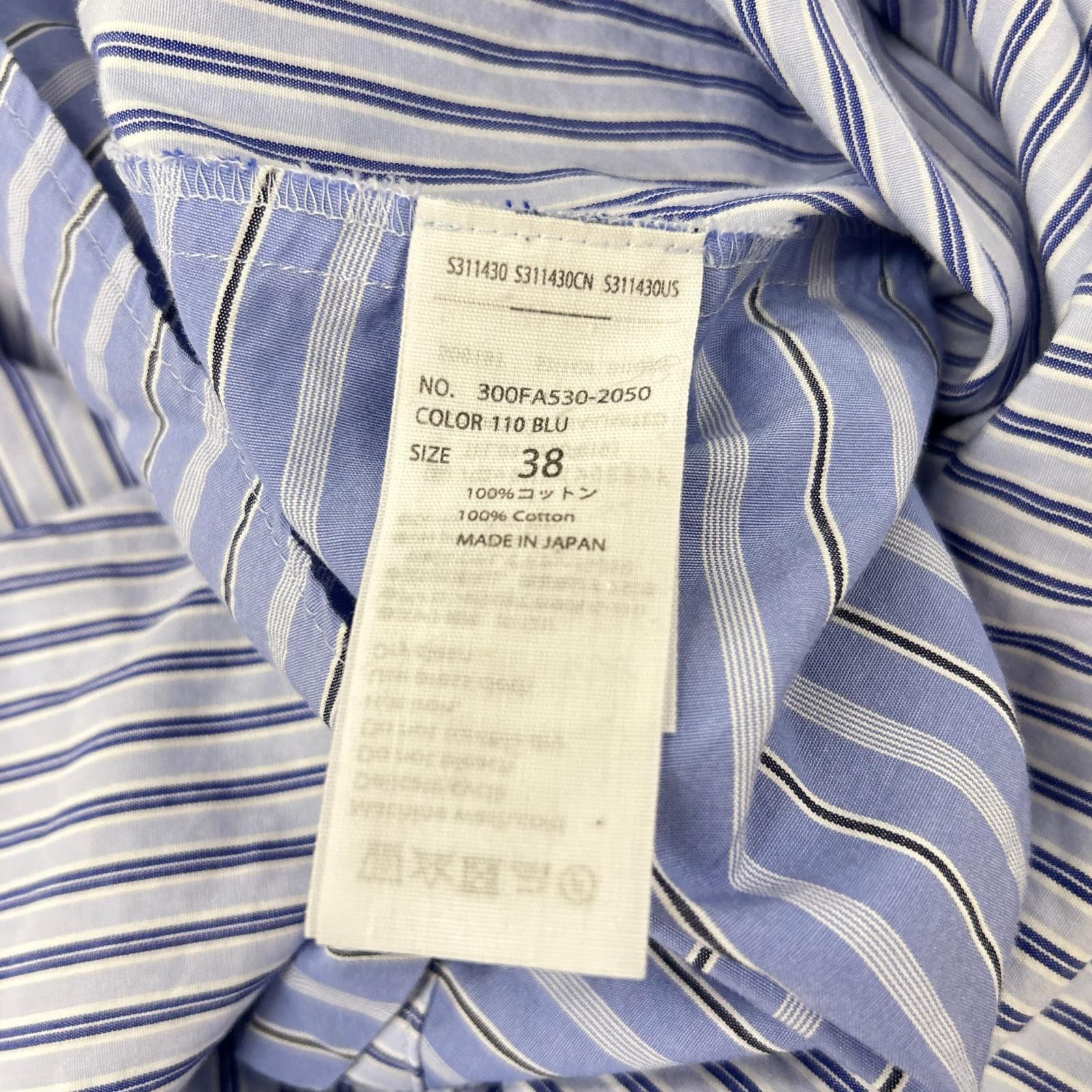 ENFOLD 300FA530-2050 asymmetrical random-striped long-sleeve shirt, top