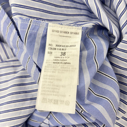 ENFOLD 300FA530-2050 asymmetrical random-striped long-sleeve shirt, top