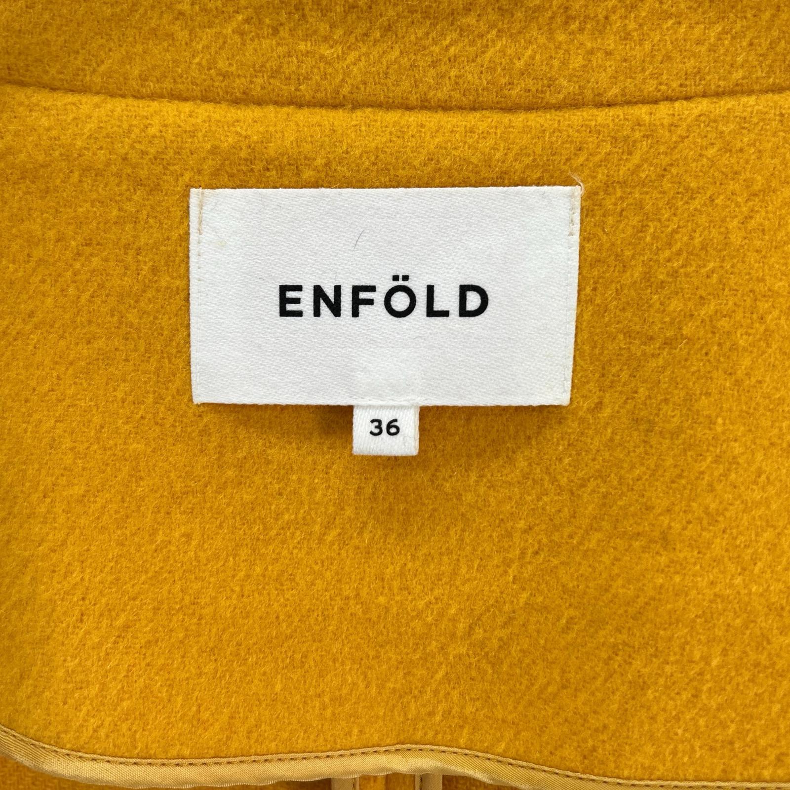 ENFOLD エンフォルド 300BA330-2450 イエロー/マスタード ウール ビッグカラーロングチェスターコート コート