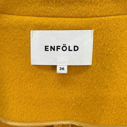 ENFOLD エンフォルド 300BA330-2450 イエロー/マスタード ウール ビッグカラーロングチェスターコート コート