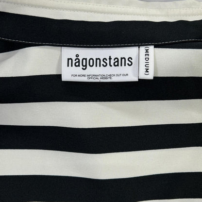 nagonstans ナゴンスタンス 470IS730-1471 ホワイト×ブラック×ブラウン ミックスボーダー ショートスリーブシャツ トップス