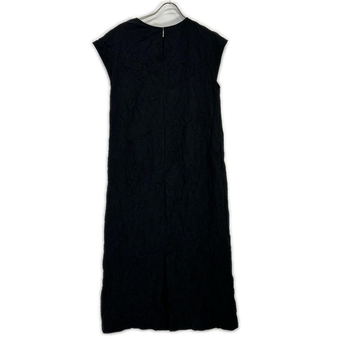 yori Yori YR24-25057SM Black Polyester Back-Slit Sleeveless Ribbon-Washer Dress One-Piece