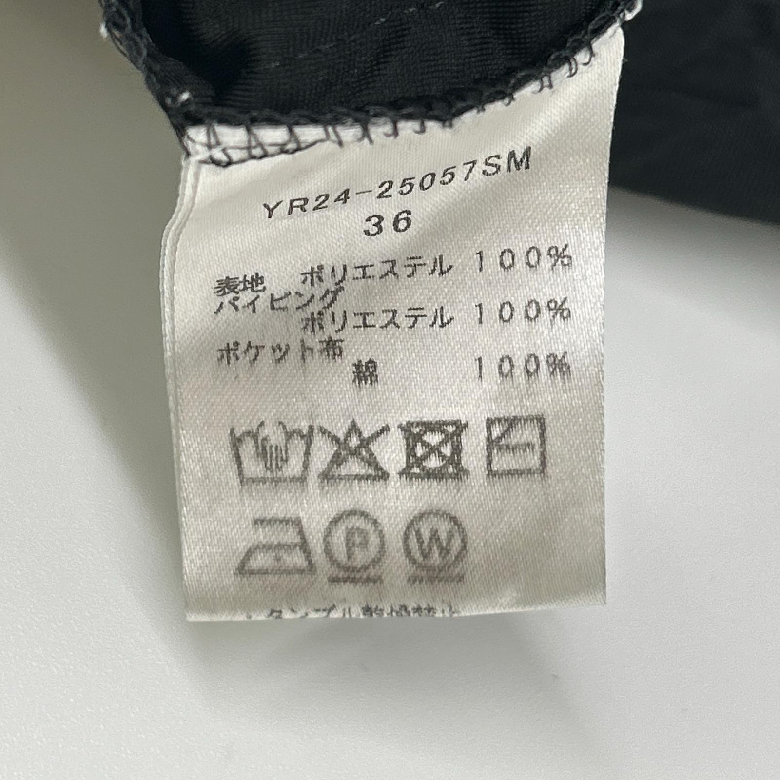 yori ヨリ YR24-25057SM ブラック ポリエステル バックスリット ノースリーブ リボンワッシャーワンピース ワンピース
