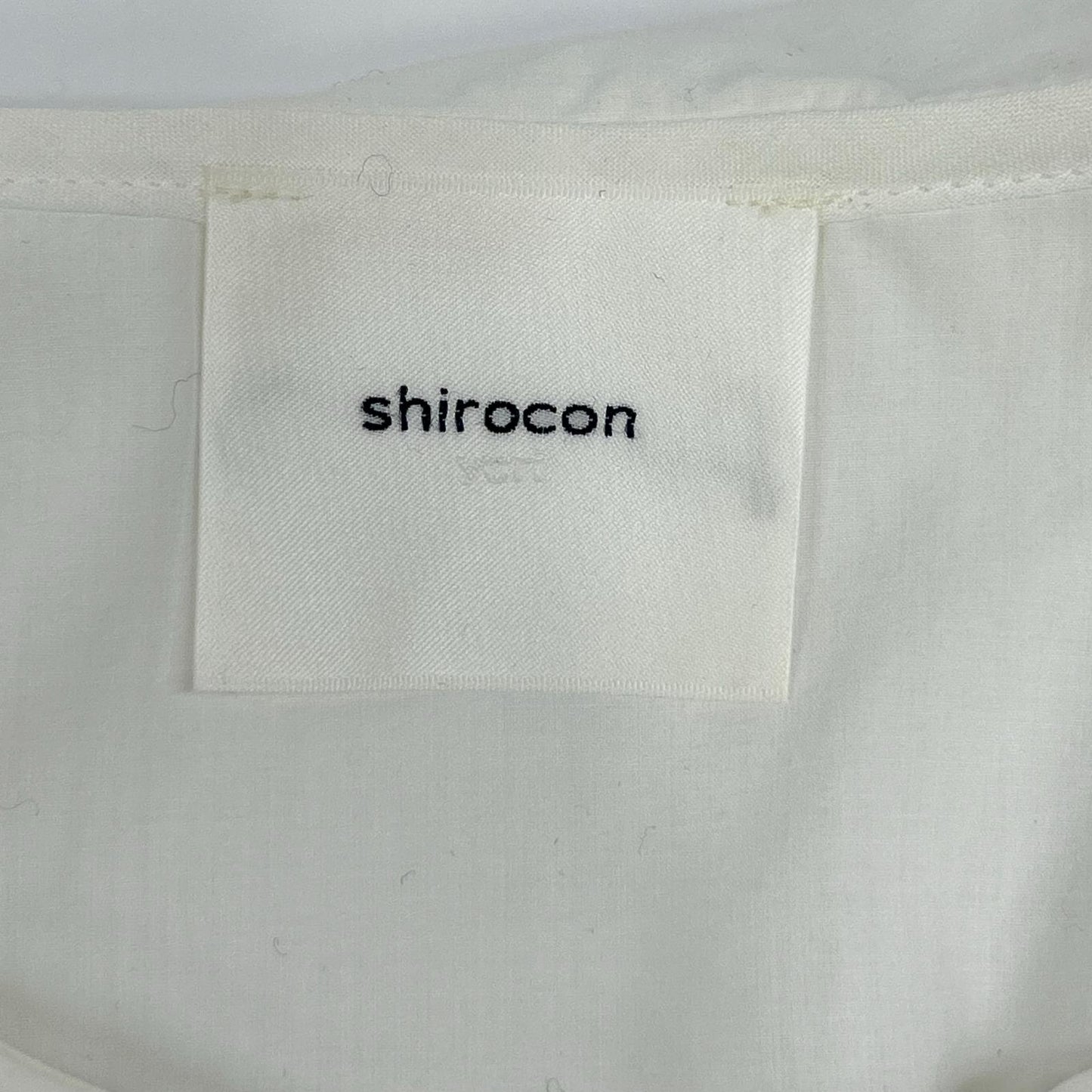 shirocon Shirocon SC2121-007SM White Cotton-Blend Loop-Embroidered Sailor Blouse Tops