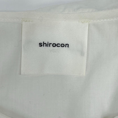 shirocon Shirocon SC2121-007SM White Cotton-Blend Loop-Embroidered Sailor Blouse Tops