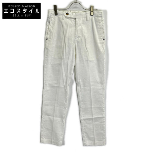 TMT TMT white linen-blend easy straight-leg pants bottoms