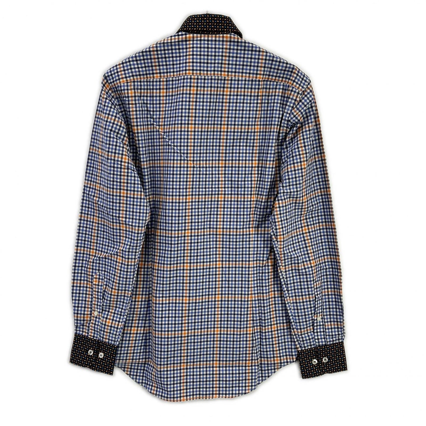ETRO エトロ ブルー ペイズリーカラー チェック柄 ロングスリーブ ボタンシャツ トップス