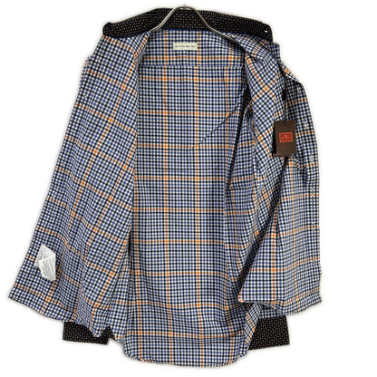 ETRO エトロ ブルー ペイズリーカラー チェック柄 ロングスリーブ ボタンシャツ トップス